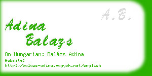 adina balazs business card